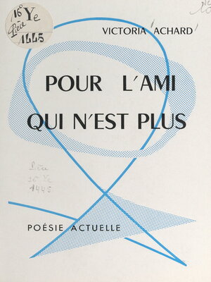 cover image of Pour l'ami qui n'est plus